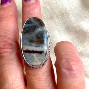 NEW Boulder Opal 925 Silver Ring, Size 7 1/4”.